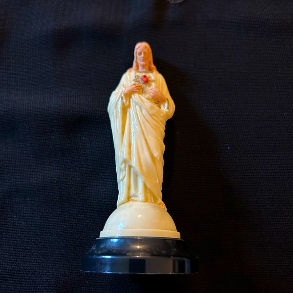 Vintage Other Vtg Hard Plastic Sacred Heart Jesus Statue For Altar